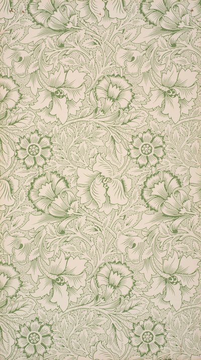 ピンクとポピー。 壁紙、1881年。 作： William Morris