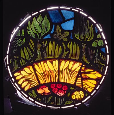 植物と樹木、作成ウィンドウの詳細、1863年のステンドグラスの詳細120153 作： William Morris