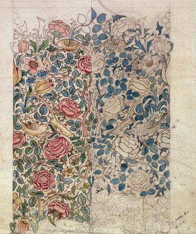 「バラ」の壁紙デザイン 作： William Morris