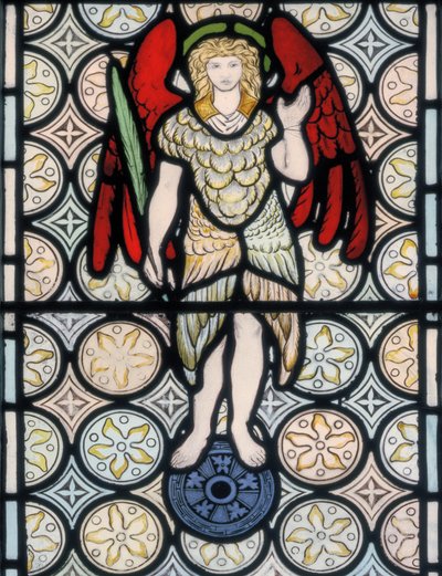 1865年に設計されたセラフまたは天使（ステンドグラス） 作： William Morris