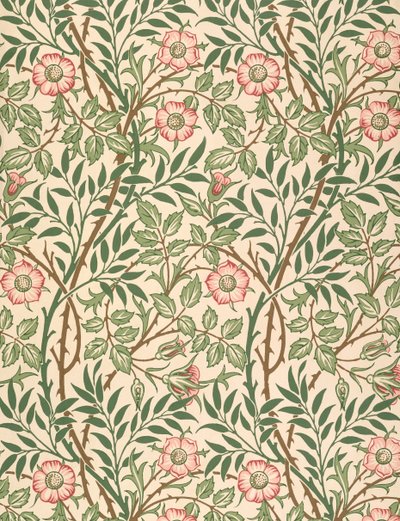 壁紙の「スウィートブライアー」デザイン、ジョンヘンリーディアー（1860-1932）1917年 作： William Morris