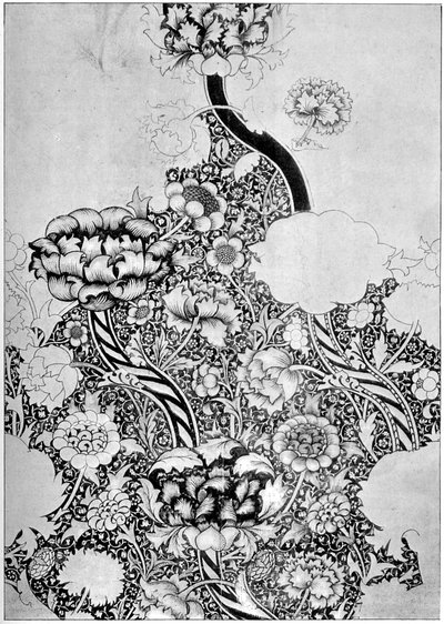 綿に印刷されたワンドルパターン、1884年1934年。 作： William Morris