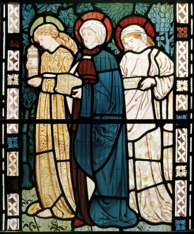 1862年の墳墓での3人のマリア（ステンドグラス） 作： William Morris