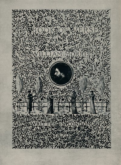 ウィリアムモリス作の詩集のタイトルページ、1870年。 作： William Morris