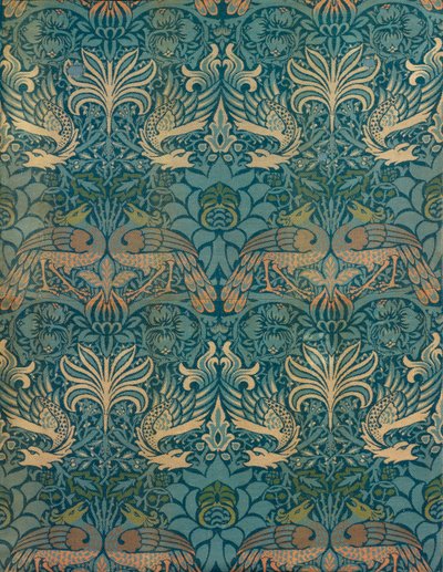 ウィリアム・モリス クジャクとドラゴンのテキスタイルデザイン 1880年頃（木版画 作： William Morris