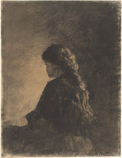 座っている女の子 作： William Morris Hunt