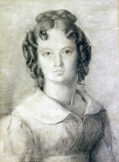 シャーロット・ロルフの胸像（鉛筆・色鉛筆・紙） 作： William Mulready