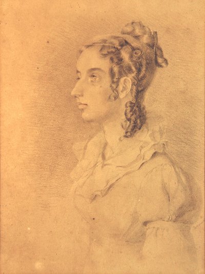 ある女性の肖像」（紙に鉛筆と色鉛筆） 作： William Mulready