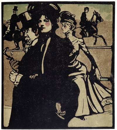 ロンドンのレースでの貴族 - 「「ロンドンの種類」」、ウィリアム・ニコルソン（1872-1949）、エド・フローリー 作： William Nicholson