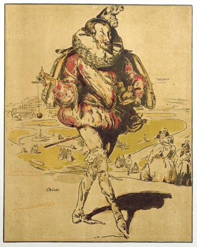 Chicot、「Characters of Romance」のイラスト、1900 年に初版 (カラー リソ) 作： William Nicholson