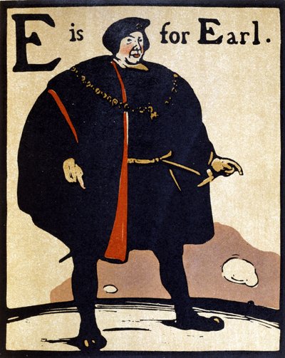 E は伯爵、ウィリアム ハイネマン発行の「アルファベット」のイラスト 作： William Nicholson