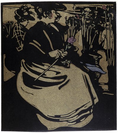 「ロンドンの種類」のロンドンの花商人、ウィリアム・ニコルソン（1872-1949）作 作： William Nicholson
