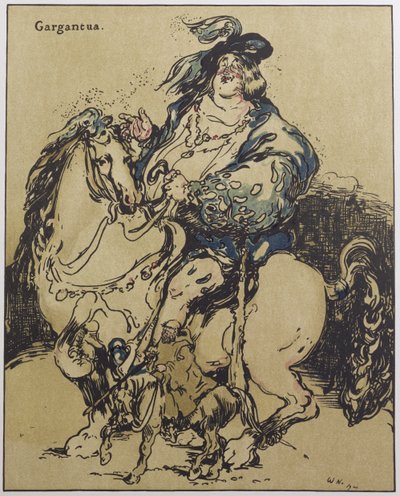ガルガンチュア、「Characters of Romance」のイラスト、1900年初版（カラーリソ） 作： William Nicholson