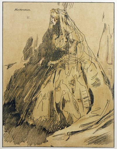 ミス・ハヴィシャム、「Characters of Romance」のイラスト、1900年初版（カラーリソ） 作： William Nicholson