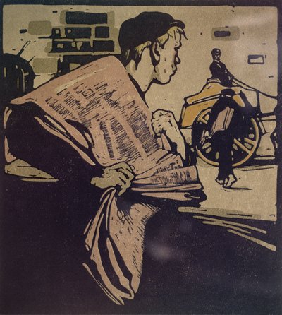 ウィリアム・ハイネマン出版の「ロンドン・タイプ」のニュース・ボーイ 作： William Nicholson