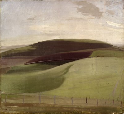 ダウンズ（ウィルトシャーの風景）1924年（キャンバスに油彩） 作： William Nicholson