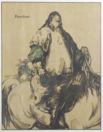 ポルトス、「Characters of Romance」のイラスト、1900年に初版（カラーリソ） 作： William Nicholson