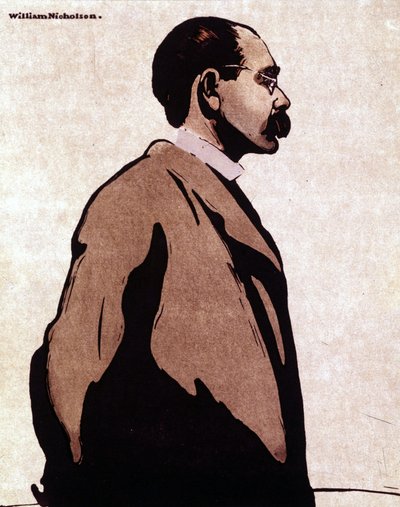 ラドヤード・キプリングの肖像 - ウィリアム・ニコルソン (1872-1949) 作： William Nicholson