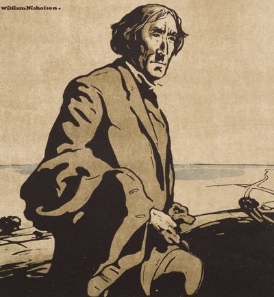 サー ヘンリー アーヴィングの肖像、「12 の肖像」、ファースト シリーズより 作： William Nicholson