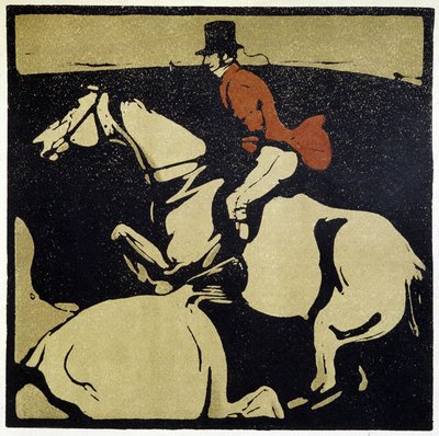 乗馬: 馬に乗った男 - ウィリアム・ニコルソン (1872-1949) 作： William Nicholson