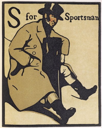 Sportsman の S、William Heinemann 発行の「An Alphabet」のイラスト 作： William Nicholson