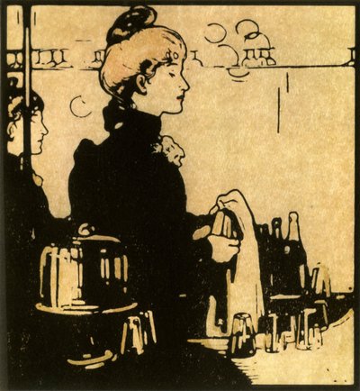 The Barmaid」1888年、1946年。 作： William Nicholson
