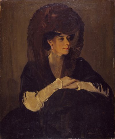 ブラウン・ベール・ポートレート・オブ・ミセス・ハリントン・マン 1905年 作： William Nicholson