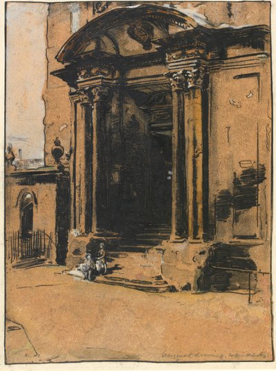 オックスフォードの古いアシュモレアン博物館の出入り口 作： William Nicholson