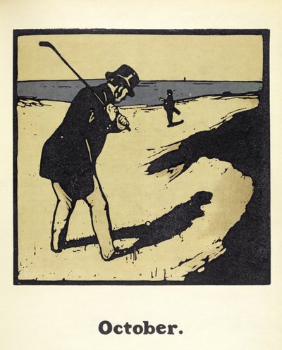 The Month of October、「An Almanac of Twelve Sports」より、Rudyard Kipling の言葉、William Heinemann が最初に出版 作： William Nicholson