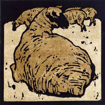 シンプルな羊、ウィリアム・ハイネマン発行の「The Square Book of Animals」のイラスト 作： William Nicholson
