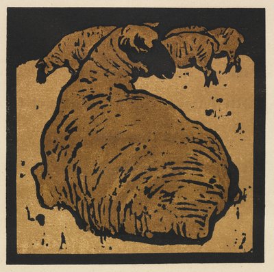 四角い動物図鑑シンプルな羊 作： William Nicholson
