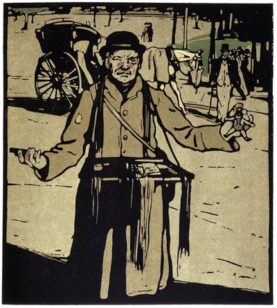 おもちゃ商人、ロンドン - 「「ロンドンの種類」」、ウィリアム・ニコルソン (1872-1949)、エド・フローリー 作： William Nicholson