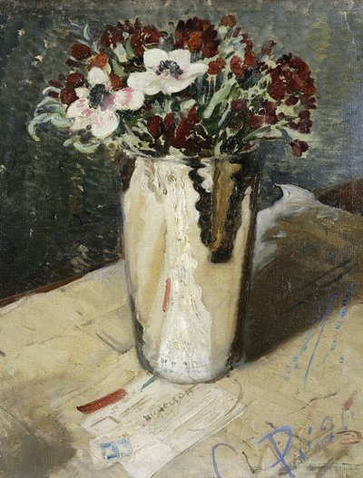 ウォールフラワーとアネモネ 作： William Nicholson