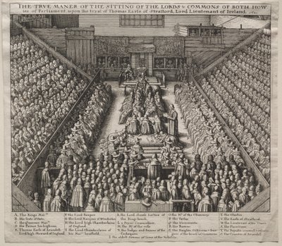 ウェストミンスター ホール、インテリア、ストラフォード伯爵の裁判 作： William Nicholson