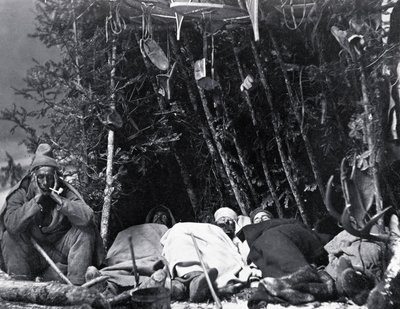 カナダでのトラッパーの生活、1890年頃のノートマンの写真。 作： William Notman