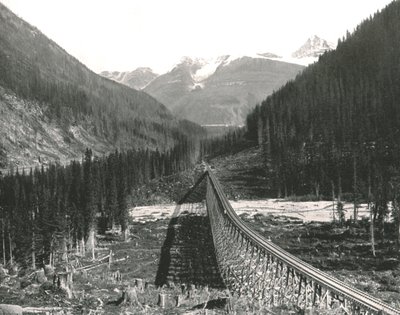 ロッキー山脈：1895年に4つのトラックを表示するループ。 作： William Notman and Son