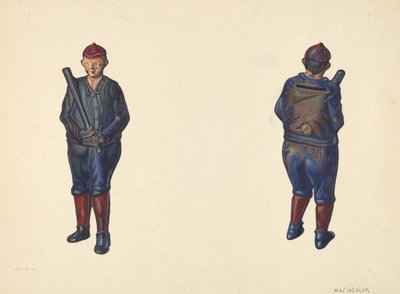 ベースボール・プレーヤー・コイン・バンク、1938年頃 作： William O. Fletcher