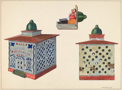 ホールのエクセルシオール銀行の機械式、1937年頃。 作： William O. Fletcher