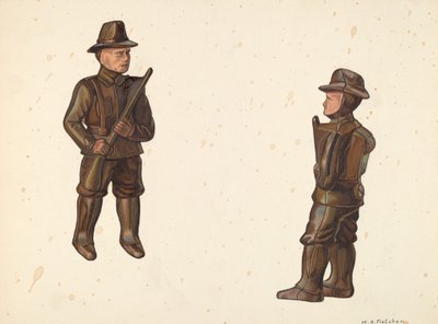 カーキ色のコインバンクの兵士、1938年頃 作： William O. Fletcher