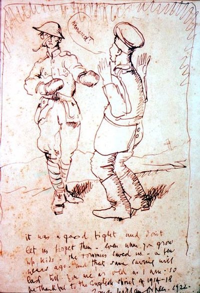 「いい戦いだった...」。(図面) 作： William Orpen