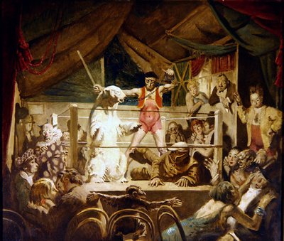 獣と人間の戦い」（油彩・キャンバス） 作： William Orpen