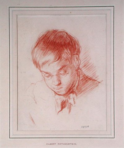 アルバート・ローテンシュタイン（ラザーストーン）（1881-1953）の肖像 1899年（紙に赤鉛筆 作： William Orpen