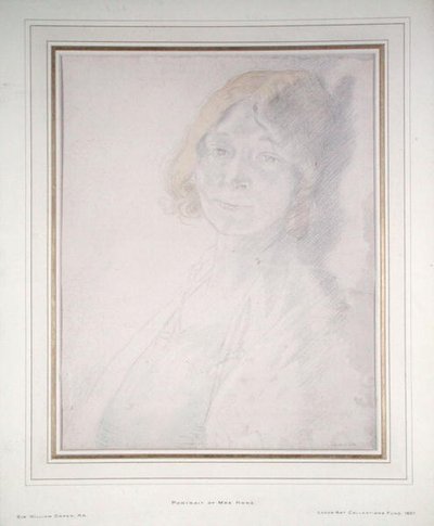 ホーン夫人の肖像」（鉛筆・水彩・紙 作： William Orpen