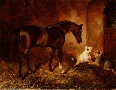 In the Stable（油彩・キャンバス） 作： William Osborne
