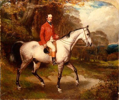 まだらにされた灰色のハンターに座っているトーマス・コノリーの肖像 作： William Osborne