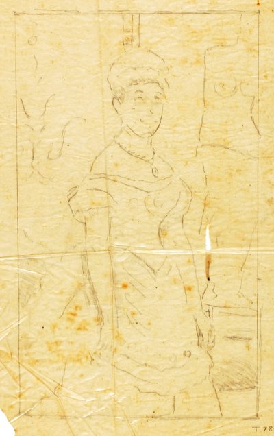 イブニングドレスの女性とミロのヴィーナス像 作： William Page