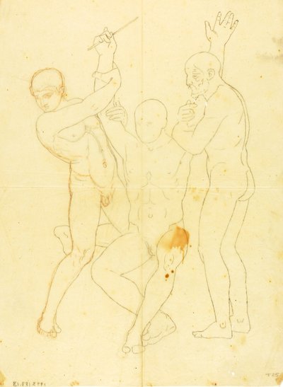 ホレブ山でのモーセ、アロン、フル（ヌード撮影） 作： William Page