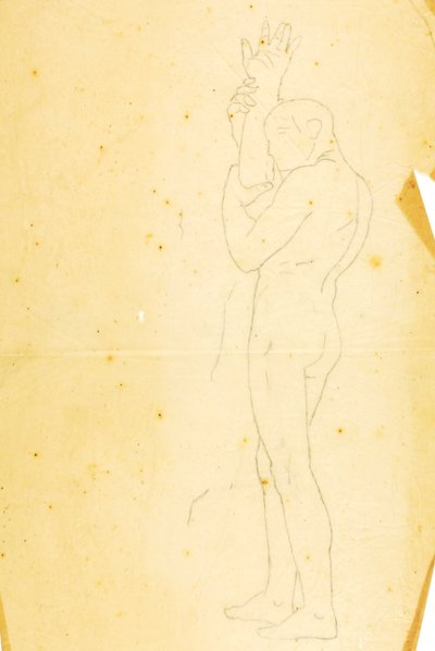 ホレブ山でのモーセ、アロン、フル（習作-右の図） 作： William Page