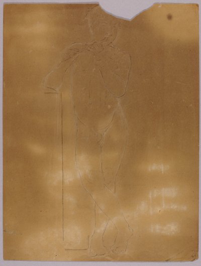 フルートを吹く裸の少年 作： William Page
