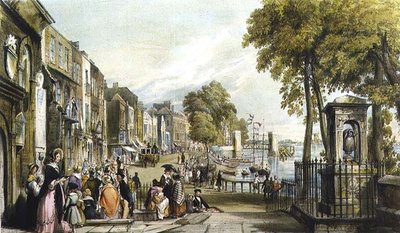 チェルシー旧教会とハンス・スローン卿の墓（リトグラフ） 作： William Parrott